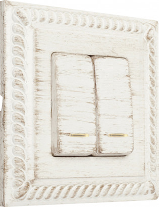 Fede Выключатель 2-клавишный, с подсветкой, цвет White Decape, серия Sevilla