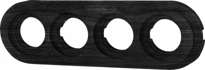 Bironi Рамка 4 постовая, накладной монтаж, цвет Угольно-черный, BF1-640-119