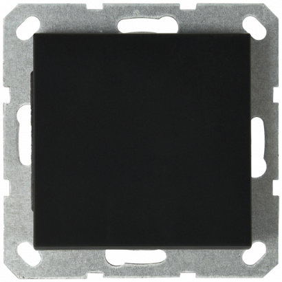 Выключатель одноклавишный 10A 250V~ с накладкой цвет черный матовый (soft touch), G3011PB, Jasmart Electric