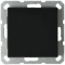 Выключатель одноклавишный 10A 250V~ с накладкой цвет черный матовый (soft touch), G3011PB, Jasmart Electric