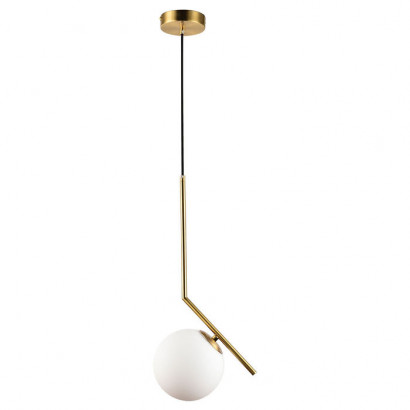 LUSSOLE Cleburne Подвесные светильники, цвет основания - матовое золото, плафон - стекло (цвет - белый), 1x60W E27, LSP-8585