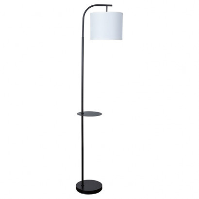 Arte Lamp CONNOR, Светильник напольный, цвет арматуры - черный, цвет плафона/декора - белый, 1x60W E27, A4053PN-1BK
