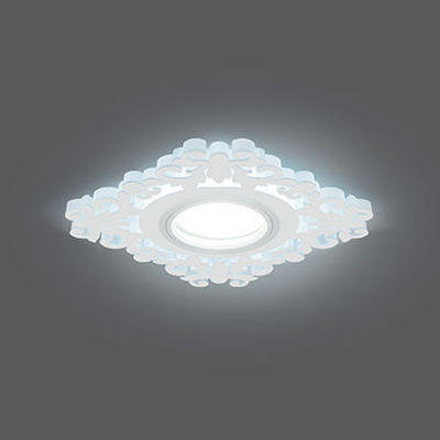 Светильник Gauss Backlight BL130 Квадрат/узор. Белый, Gu5.3, 3W, LED 4000K 1/40, BL130