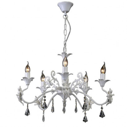 Arte Lamp ANGELINA, Люстра, цвет арматуры - белый, цвет плафона/декора - неокрашенный, 5х40W E14, A5349LM-5WH