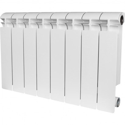 STOUT ALPHA 350 10 секций радиатор алюминиевый боковое подключение (белый RAL 9016)