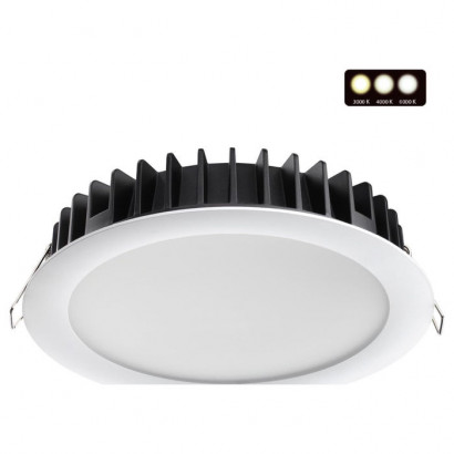 Novotech 358955 SPOT NT22 230 белый Встраиваемый светодиодный светильник с переключателем цветовой температуры IP20 LED 3000К\4000К\6000К 20W 220V LANTE