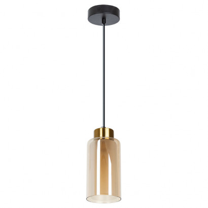 Arte Lamp LEO, Светильник подвесной, цвет арматуры - черный, цвет плафона/декора - янтарный, 1x40W E14, A7027SP-1BK
