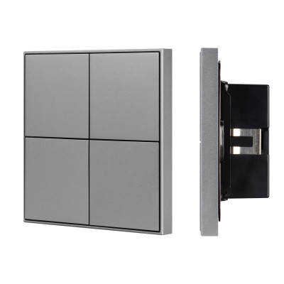 INTELLIGENT ARLIGHT Кнопочная панель KNX-304-23-IN Grey (BUS, Frame) (IARL, IP20 Металл, 2 года), 038402