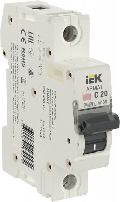 ARMAT Автоматический выключатель M10N 1P C 20А IEK, AR-M10N-1-C020