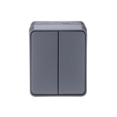 ATN544051 - ATLASDESIGN PROFI IP54 О/У 2-клавишный ВЫКЛЮЧАТЕЛЬ, сх.5, 10АХ, АНТРАЦИТ, Systeme Electric