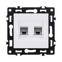 Розетка двойная Ethernet RJ45 Cat.6, белый Kollinger Asthetik AS-018WH