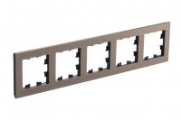 ATN312205 - ATLASDESIGN NATURE 5-постовая РАМКА, МЕТАЛЛ ЛАТУНЬ, Systeme Electric