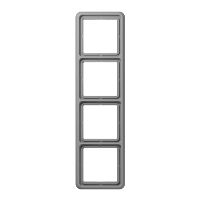 Рамка для вертикальной и горизонтальной установки ударопрочная, 4-кратная; серая, CD584WUGR