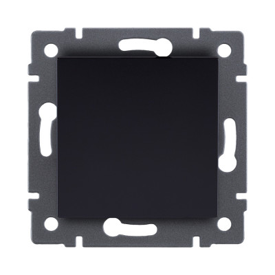 Выключатель 1-клавишный проходной 10А/250В, черный Kollinger REA-S-003BK для Aspekt, Eleganz, Reflex