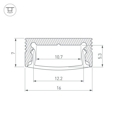 Профиль SL-SLIM-H7-2000 BLACK (Arlight, Алюминий), 037110