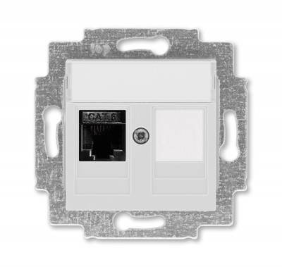 5014H-A61017 16W - Розетка информационная ABB Levit RJ45 категория 6 и заглушка серый - 2CHH296117A6016