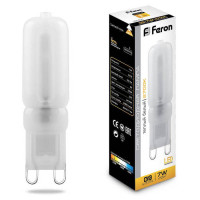 Лампа светодиодная, (7W) 230V G9 2700K JCD9, LB-431, Feron 25755