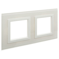 4400824 - ДКС Рамка из натурального стекла, "Avanti", белая, 2 поста
