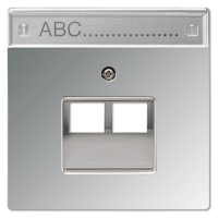 Крышка для сдвоенной телефонной и компютерной розетки UAE с полем для надписи; полированный хром, GCR2969-2NAUA Крышка для сдвоенной телефонной и компютерной розетки UAE с полем для надписи; полированный хром, GCR2969-2NAUA