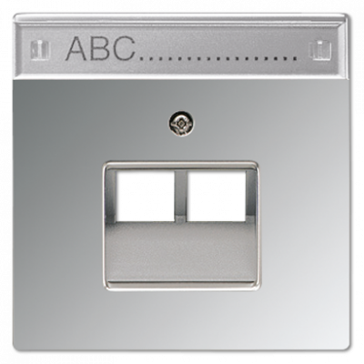 Крышка для сдвоенной телефонной и компютерной розетки  UAE с полем для надписи; полированный хром, GCR2969-2NAUA