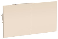 ATN000228 - ATLASDESIGN РОЗЕТКА двойная с заземлением со шторками со сдвижными крышками, 16А, в сборе, БЕЖЕВЫЙ, Systeme Electric