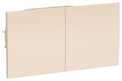 ATN000228 - ATLASDESIGN РОЗЕТКА двойная с заземлением со шторками со сдвижными крышками, 16А, в сборе, БЕЖЕВЫЙ, Systeme Electric