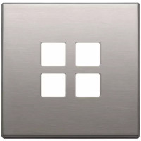 Vimar Накладка плоская, 2 модуля на 4 кнопки, Flat, никель матовый, 22692.11