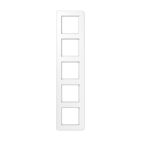 Рамка для вертикальной и горизонтальной установки, 5 постов; термопласт; белый; A FLOW, AF585BFWW