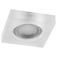 Светильник потолочный встраиваемый со светодиодной подсветкой 15LED*2835 SMD 4000K, MR16 50W G5.3, белый матовый, хром, CD8180 с драйвером в комплекте, Feron 29708