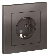 ATN000644 - ATLASDESIGN РОЗЕТКА с заземлением со шторками, 16А, в сборе, МОККО, Systeme Electric