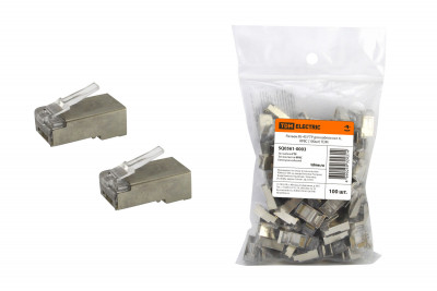 Разъем RJ-45 FTP для кабеля кат. 6, 8P8C (100шт) TDM Electric, SQ0561-0003