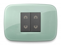 Выключатель жалюзи, вставка - антрацит, рамка - шалфей