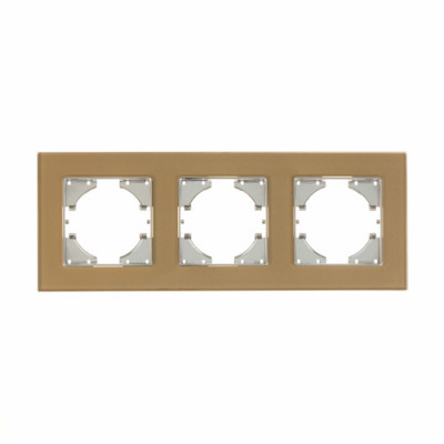 С1130-032 GUSI UGRA РАМКА 3-местная, стекло, цвет шампань., С1130-032