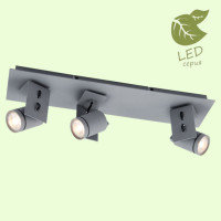 LUSSOLE DILLINGHAM Спот, цвет основания - серый, плафон - металл (цвет - серый), 3x5,5W GU10, GRLSP-8023