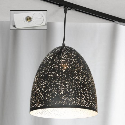 LUSSOLE PORT CHESTER Подвесной светильник, цвет основания - черный, плафон - металл (цвет - черный), 1x60W E27, LSP-9892-TAW