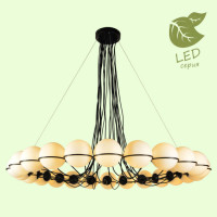 LUSSOLE SENECA Люстра подвесная, цвет основания - черный, плафон - стекло (цвет - белый), 24x10W E27, GRLSP-8176