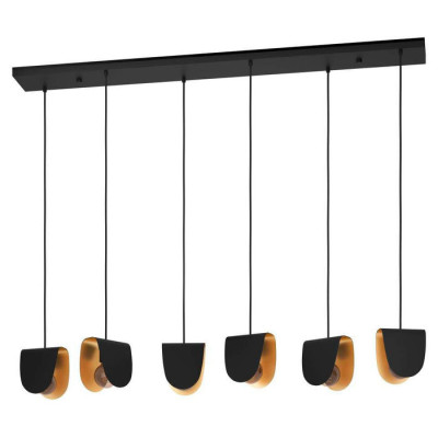 390184 Люстра SERENARA, 6X40W (E27), сталь, черный, золотой