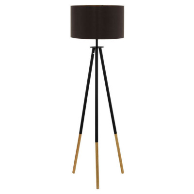 49148 Торшер BIDFORD на треноге с ножн. выкл, 1x60W (E27), ?460, H1540, дерево, сталь, коричневый/ т