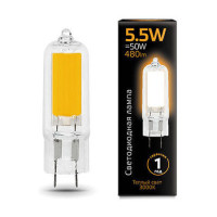 Лампа Gauss G4 AC220-240V 5.5W 480lm 3000K стекло LED 1/10/200, 107807105