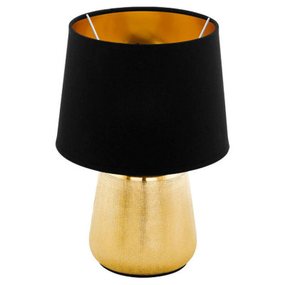 99331 Настольная лампа MANALBA 1, 1х40W(E14), ?200, H300, керамика, золотой/текстиль, черный, золото