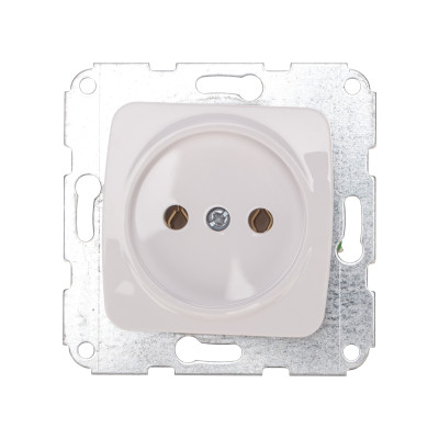 DEA Розетка 1-ая керамика б/з с/у 10А мех. Бел KRANZ (1/10/120) , KR-78-0214