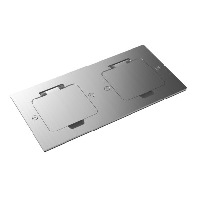 Лючок 4 мод. (2 мод. 45х45 мм.), полированное серебро, IP44, Donel, DFB22MRMS