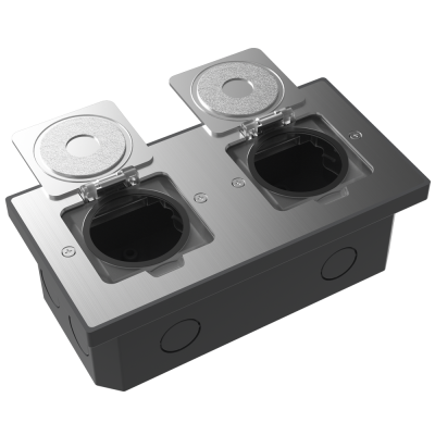 Лючок 4 мод. (2 мод. 45х45 мм.), полированное серебро, IP44, Donel, DFB22MRMS