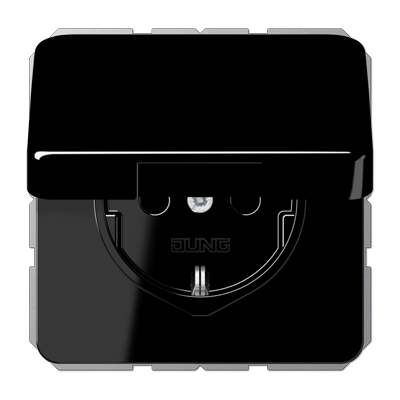 Штепсельная розетка SCHUKO 16A 250V~ с защитой от детей и крышкой, CD1520BFKIKLSW