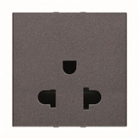 N2238 BL - Механизм розетки EU/US (смешанного) стандарта с заземлением (2P+E), 2M, 13А / 127В, серия Zenit, цвет альпийский белый - 2CLA223800N1101