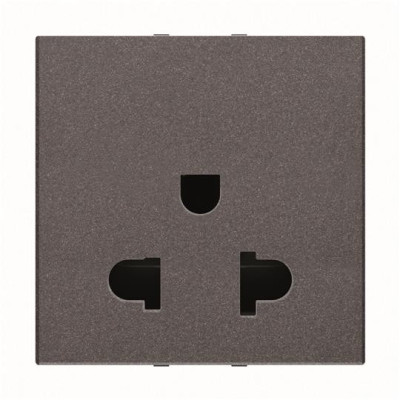 N2238 BL - Механизм розетки EU/US (смешанного) стандарта с заземлением (2P+E), 2M, 13А / 127В, серия Zenit, цвет альпийский белый - 2CLA223800N1101