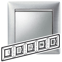 Legrand Рамка 5 постов - Legrand Valena - алюминий матовый, 770335 Legrand Рамка 5 постов - Legrand Valena - алюминий матовый, 770335