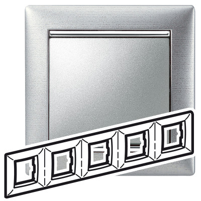 Legrand Рамка 5 постов - Legrand Valena - алюминий матовый, 770335