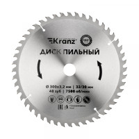 Диск пильный 300 мм х 48 зуб х 32/30 мм KRANZ, KR-92-0133