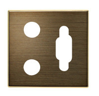 8555.6 OE - Накладка для механизма VGA+2xRCA разъёма/коннектора, серия SKY, цвет античная латунь 8555.6 OE - Накладка для механизма VGA+2xRCA разъёма/коннектора, серия SKY, цвет античная латунь